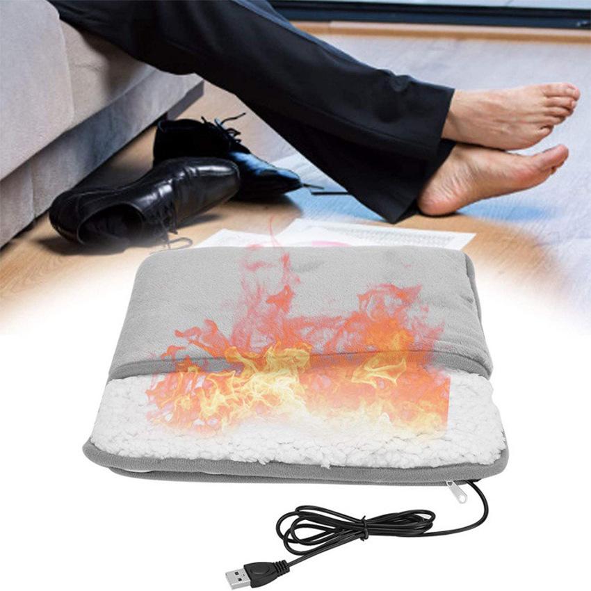 

Rechargeable USB Heated Foot Warmers - Winter Heating Pads One Size сірий колір