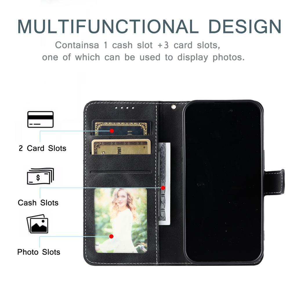 Leather Flip Wallet Case For iPhone 16 Plus 15 14 13 12 11 Pro Max 16E Xs Xr 8 7 Card Stand Book Coque Phone Cover With Lanyard
