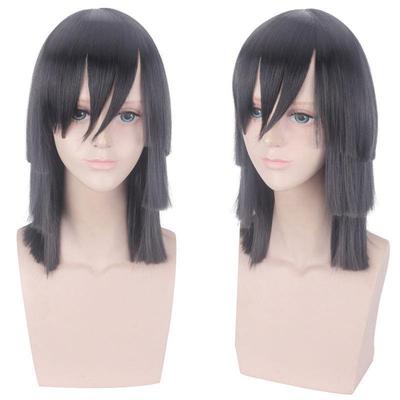 Anime 35cm Demon Slayer: Kimetsu No Yaiba Iguro Obanai Cosplay Wig Short Black Styled Heat Resistant Hair Cosplay Costume Wigs
