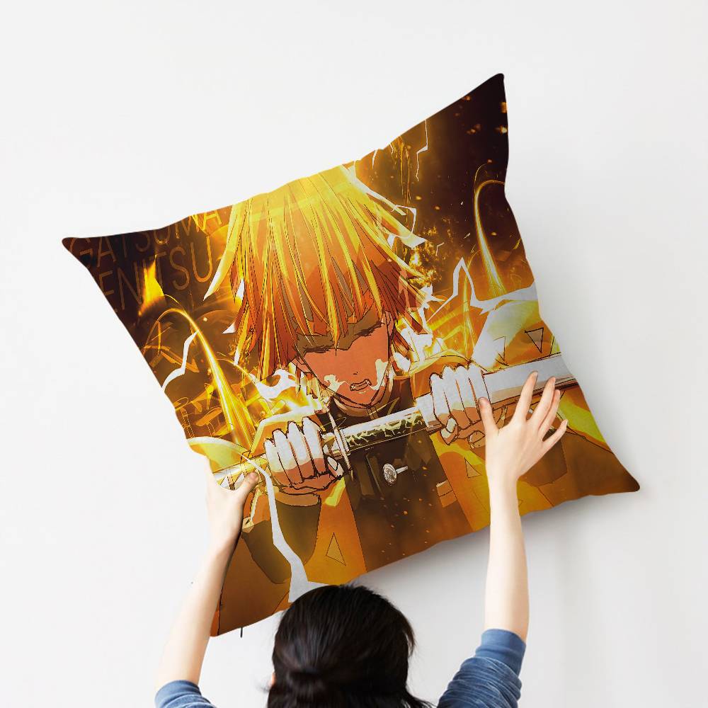 Anime Agatsuma Zenitsu pillow cover sofa cushion cover home room decoration children gift