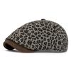 Vintage Leopard Print Forward Hat Women Beret Newsboy Hat Peaked Cap