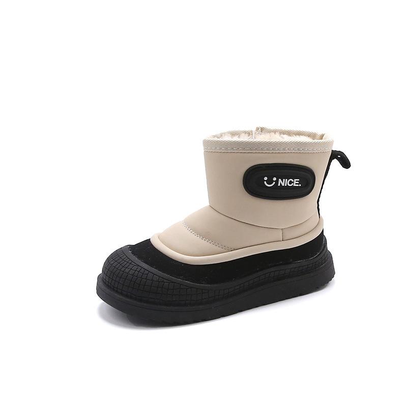 

Зимние хитовые плюшевые и утолщенные детские мягкие нескользящие модные теплые полусапожки для мальчиков и девочек 36 бежевый