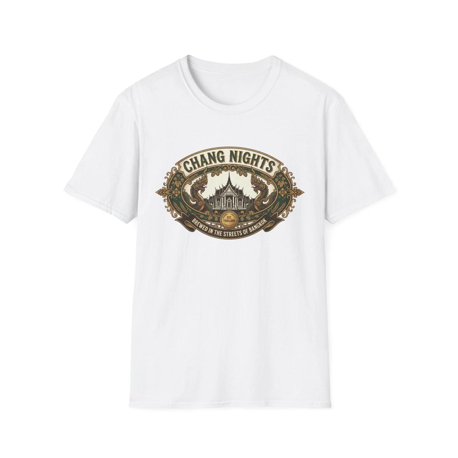 Chang Beer T-Shirt Bangkok Nightlife Thai Streetwear Graphic Tee Thailand Gift S