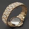 Hip Hop Iced Out Mens Watch Diamond Paved Analog Quartz Watch Waterproof Stainless Steel Luxury Wristwatch