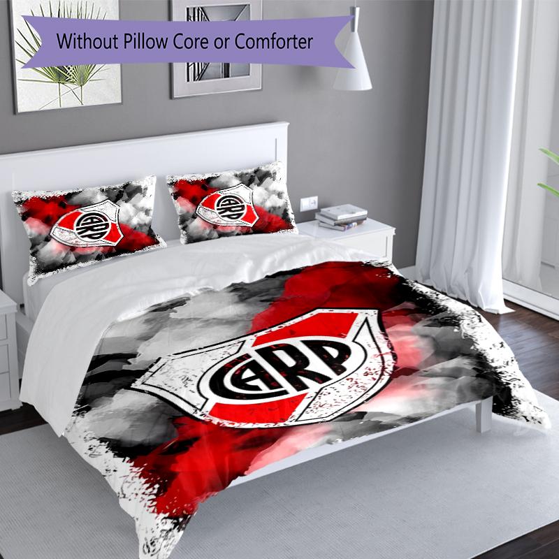3pcs Club Atlético River Plate Duvet Cover Set, Includes 1 Duvet Cover and 2 Pillowcases,Skin-Friendly&Comfortable Fabric,Suitable Bedding Sets