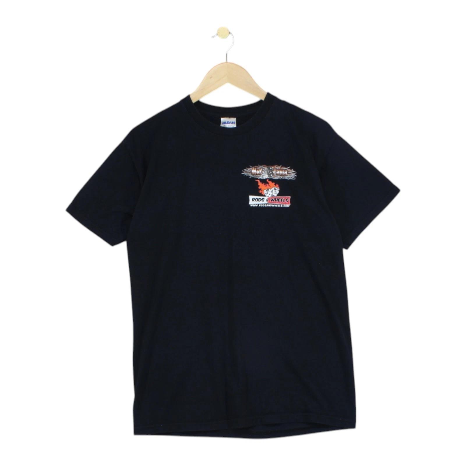 Racing Graphic T-Shirt Mens Size M Black Car Motorcycle Crew Neck S