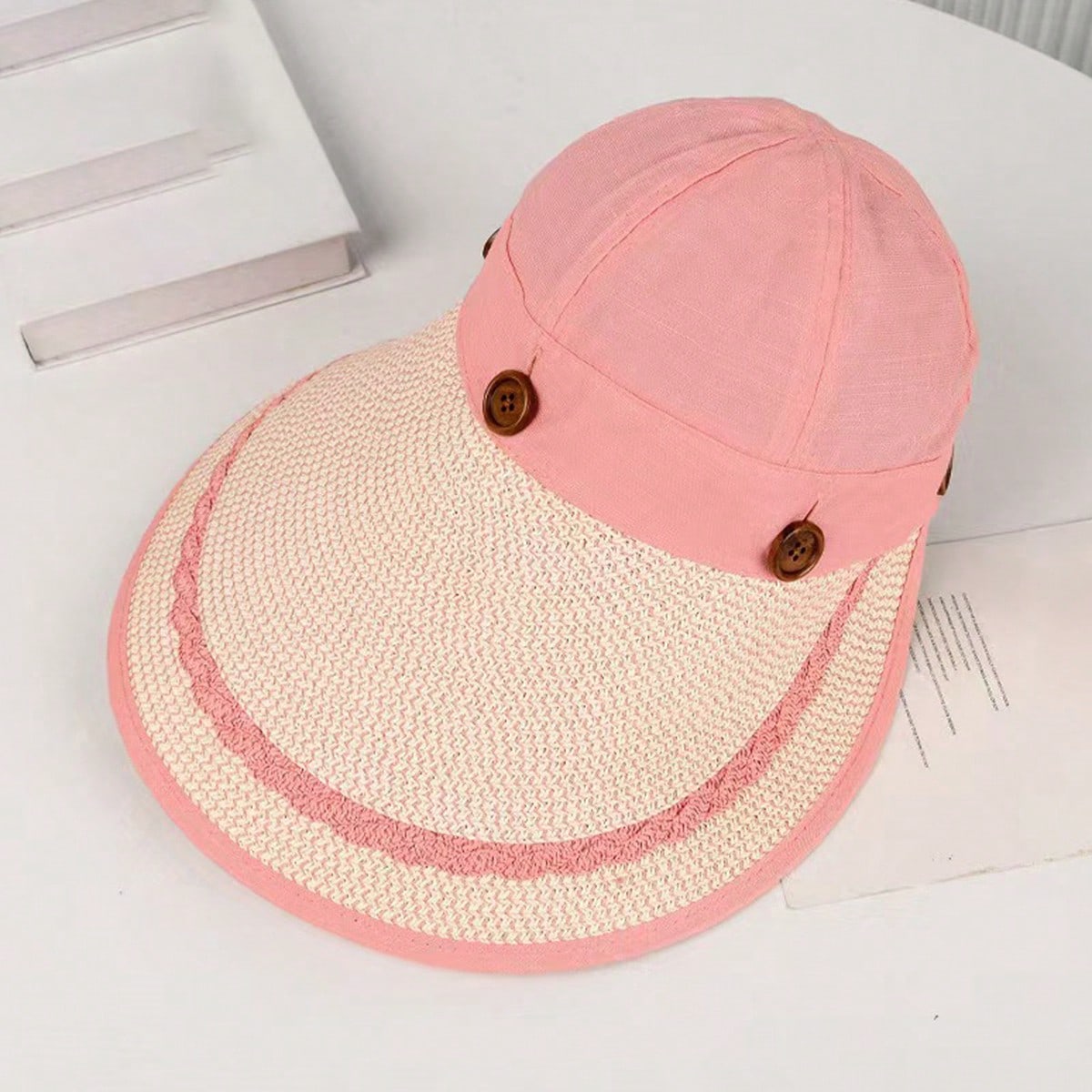 Zealous Sole Women's Khaki Sun Hat With Uv Protection, Foldable Wide Brim Bucket Hats Sun Visor Cap With Detachable Top, Summer Beach Cap Cm
