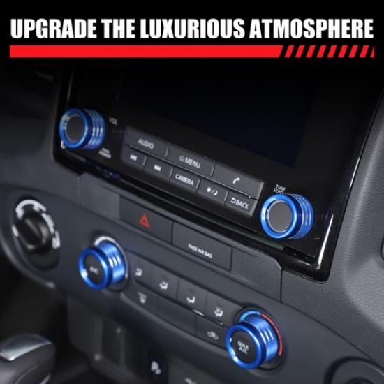 Blue Aluminum Center Console AC Knob Ring Cover For Nissan Frontier 22+