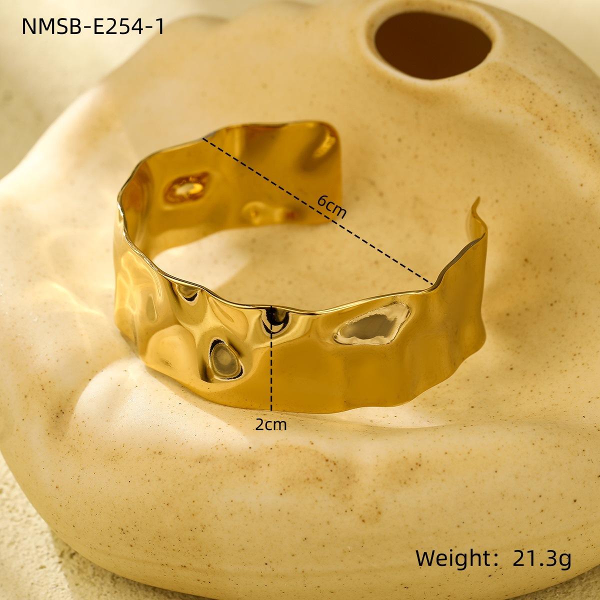 GEMCHIC Women s Exaggerated Wide Cuff Bracelet Set Gold Plated Stainless Steel Open Bangle Fashion Geometric Textured Wrist Jewelry
