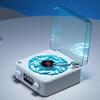 Generic Record Player Speaker with Weather and Battery Display, Portable for Living Room (White)