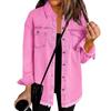Chaqueta vaquera de moda para mujer, chaqueta informal de manga larga con botones y dobladillo fresado