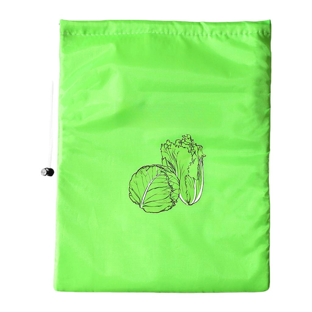 Reusable Vegetable Fruit Freshness Storage Bags Polyester for Kitchen Refrigerator Organization Large Capacity