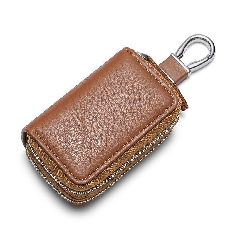 Leather Car Key Holder Pouch Men'S And Women'S Universal Zipper Keys Bag Organizer Gift High-End Car Key Case Cover Key Wallet