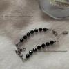 Empress Dowager Saturn Necklace: Punk Black Agate & Diamond Layered Choker for Women