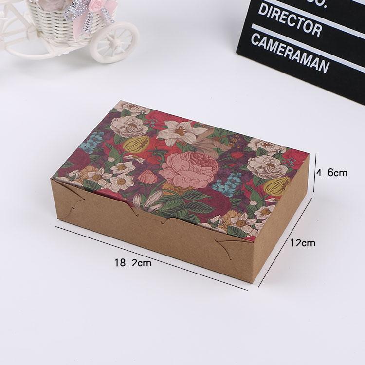 WTEMPO Retro Printed Rectangular Flip Cover Gift Boxes Foldable DIY Paper Packaging Boxes Ideal for Storing and Gifting Delicate Items