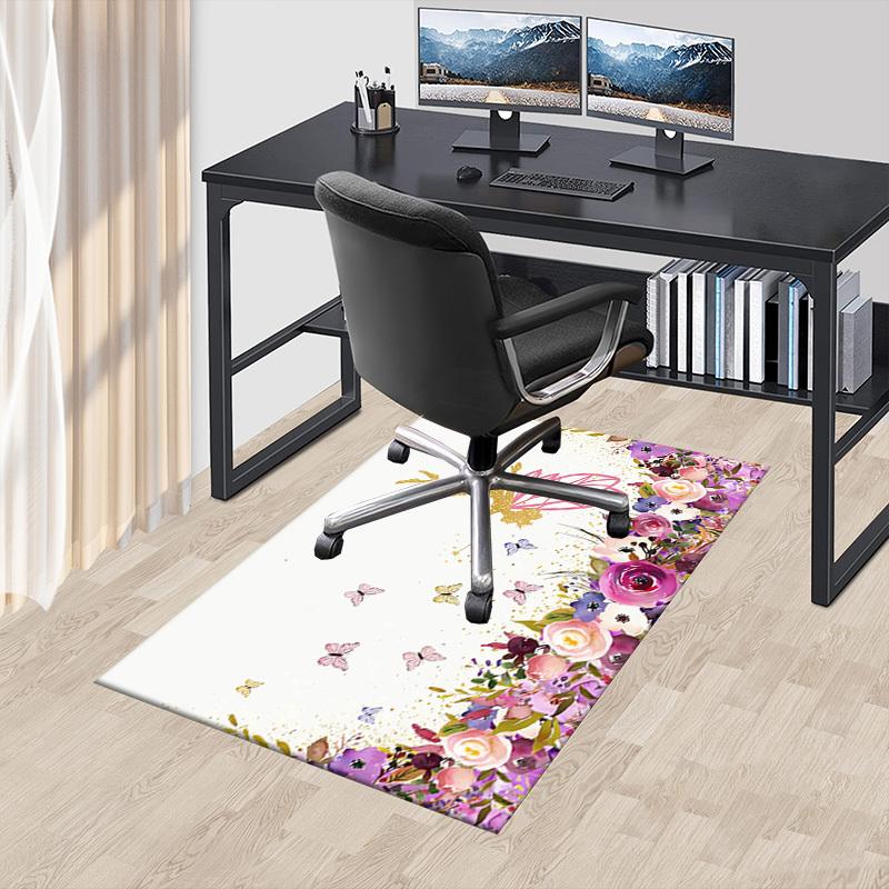 

fairy flowers Crystal Velvet Office chair mat Area Rug - Non-Slip, Floor Mat, Office Desk Chair Rugs,Christmas Gift-1106186 60cm by 90cm