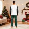Matching Family Christmas Pajama Set Long Sleeve Neck Print Top with Pants for Adults and Kids