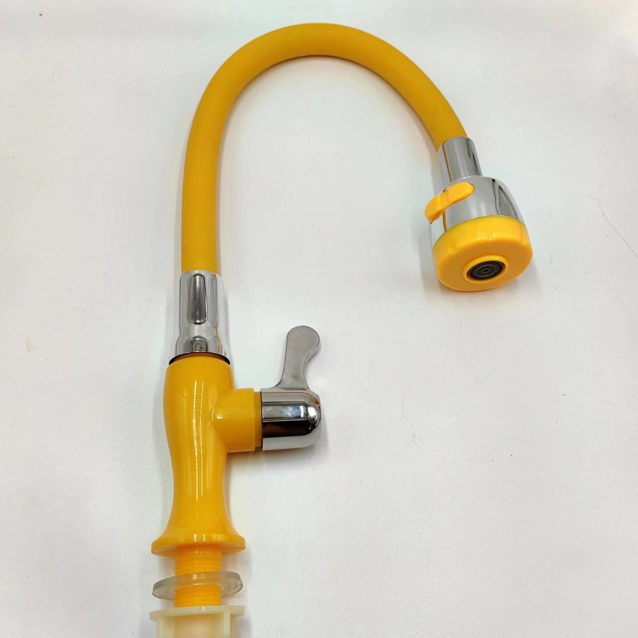 Новый Цветной Смеситель 360° вращение Универсальный Шланг Кухонный Смеситель Раковина для Умывания Раковина Однорычажный Охлаждающий Кран Вертикальный Смеситель Универсальный Шланг жёлтый