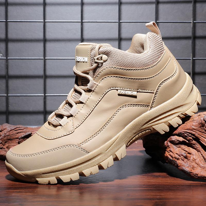 Casual Sneaker Men High-quality Short Boots Autumn Outdoor Thick Soled Mountaineering Wear-resistant Anti Slip Work Hiking Shoes