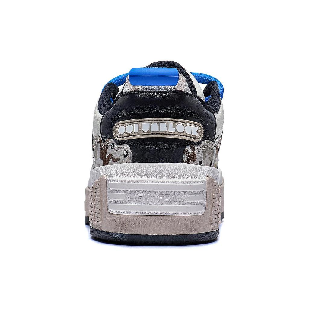 New LiNing 001 UNBLOCK Anti Slip Wear Resistant Low Top Skateboard Shoes Men's Blue White AGCT217-3