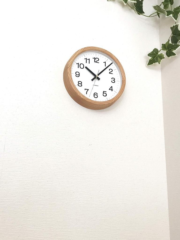 KATOMOKU Muku Clock 16 Oak Wall Clock Continuous Second Hand Radio km-108OA 220mm (SKP Clock)