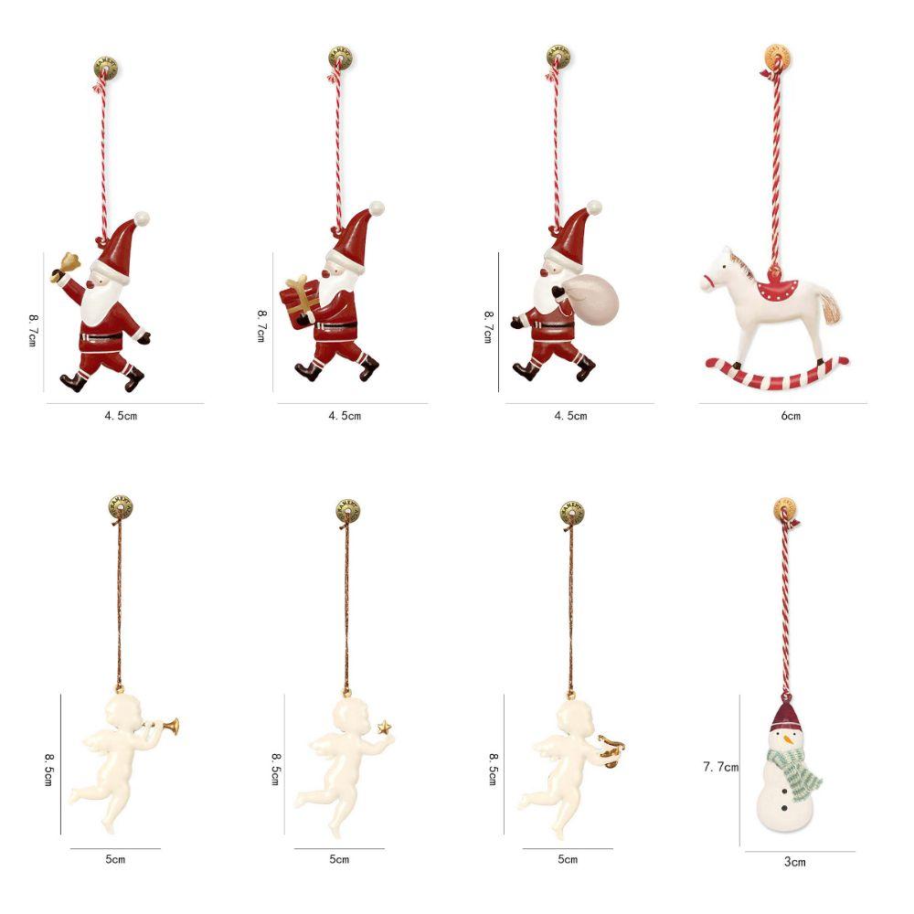 Nordisk Jul Hängande Dekoration Tecknade Soldater Ängel DIY Droppprydnader Dubbelsidiga Järnkonst Julgransprydnad
