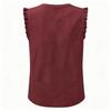 Damen Casual Tops Gerüschte Ärmellose Tops Lockere V-Ausschnitt Hemden Plissiertes Tanktop