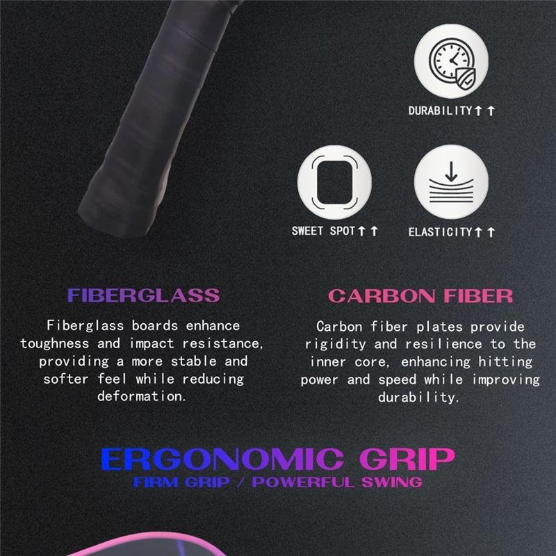 T700 Carbon MPP Thermoformed Pickleball Paddle High Control Professional Hellfire Series Racket