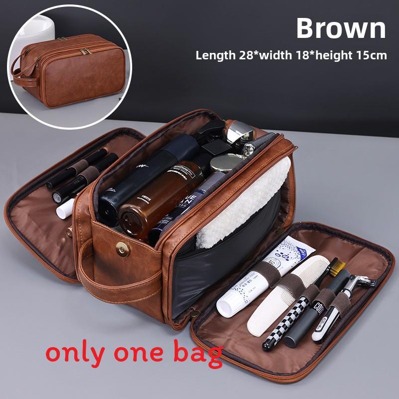 Borsa da toeletta da uomo in PU con scomparti multipli e separazione asciutto/bagnato per viaggi e uso quotidiano