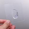 Adhesive Wall Hooks Clear Plastic Reusable Seamless Wall Mount Hanger Hooks For Kitchen Bathroom Door