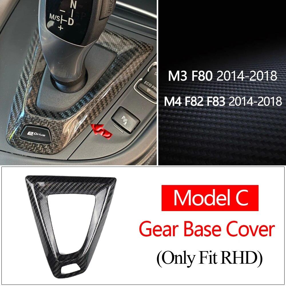 Carbon Fiber For BMW M2 F87 M3 F80 M4 F82 F83 M5 F10 X5M F85 X6M F86 Gear Shift Knob Cover Gearshift Shifter Sticker