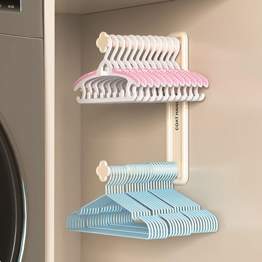 Punch-free Clothes Drying Rack Plastic Balcony Hanging Rack Balcony Hanger Organizer  for Home