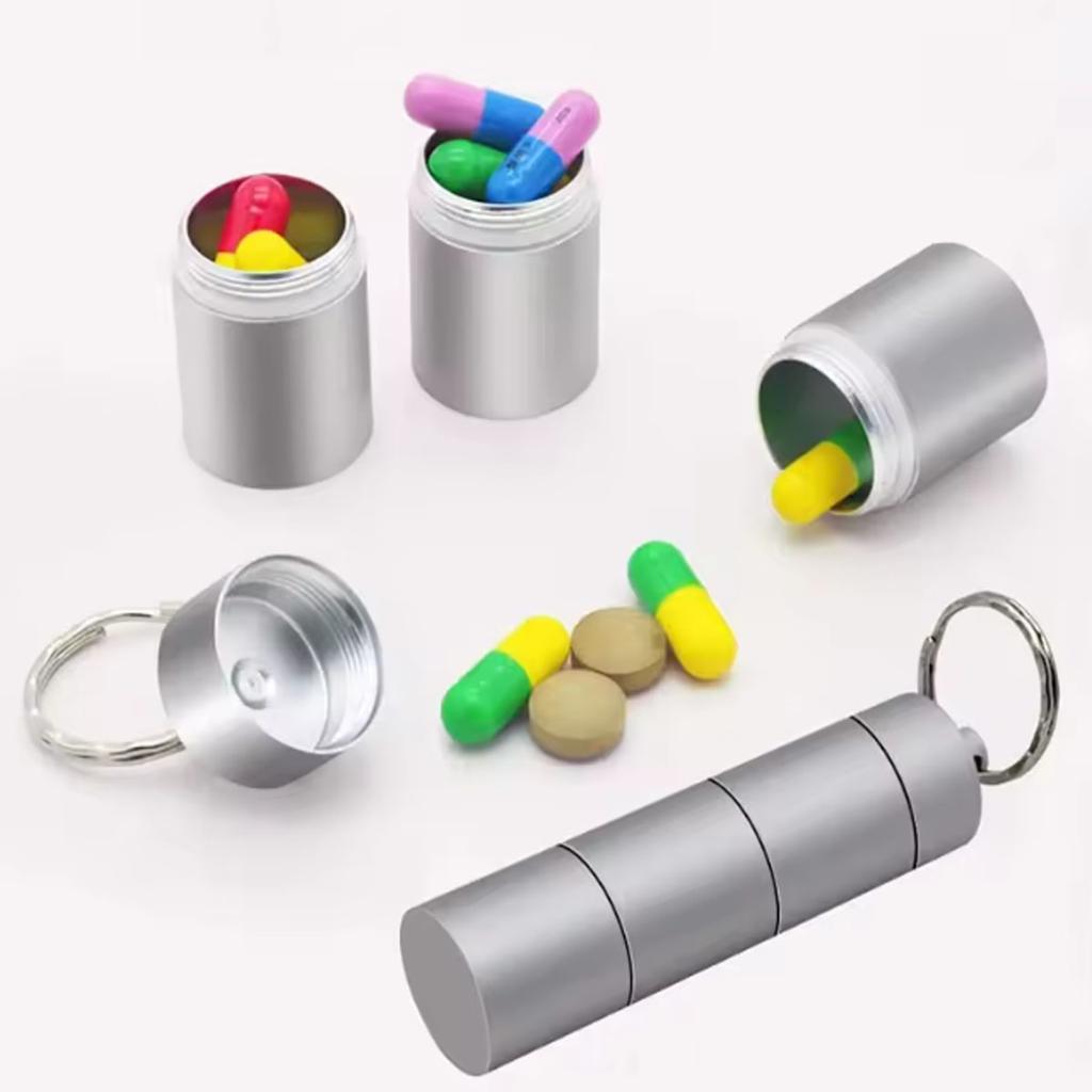 1pc-Outdoor First Aid Pill Sealed Jar Compact and Portable Emergency Medicine Box Portable Waterproof Medicine Jar