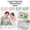 Double Zipper Pen Bag PU Pen Storage Bag New Pencil Pouch  Stationery Supplies