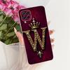 For Samsung M32 Case SM-M325F Transparent Luxury 26 Letters Crown 2D Painted Soft Bumper For Samsung Galaxy M32 SM-M325FV Casing