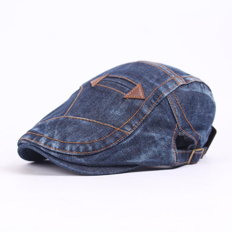 Fashion Spring Summer Jeans Beret Hats For Men Women Quality Casual Unisex Denim Beret Cap Fitted Sun Cabbie Flat Cap
