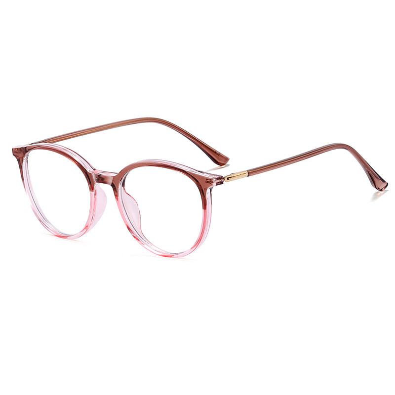 Women's Transparent Prescription Eyeglasses Anti- Blue Lightweight TR90 Stylish Round Reading Eyeglasses Frames Men's Computer Eyewear + 1 +3+