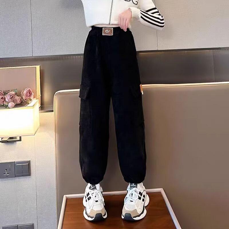 Girls' Loose Corduroy Overalls - Spring/Autumn Japanese Style Lazy Trousers