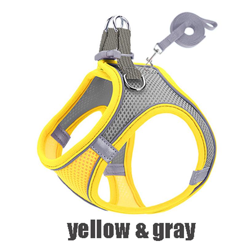 Reflective Pet Harness Dogs Strap with Leash Adjustable Harness Vest Breathable Collars for Chihuahua Small Large Dogs
