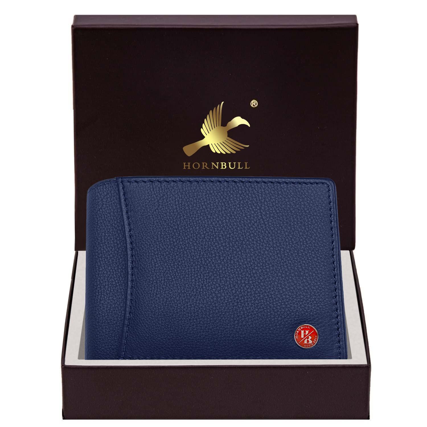 

HORNBULL Vegas Aqua Blue RFID Блокирующий кожаный бумажник для мужчин | Кошельки Мужские Кожаные | Мужской бумажник Regular темно-синий