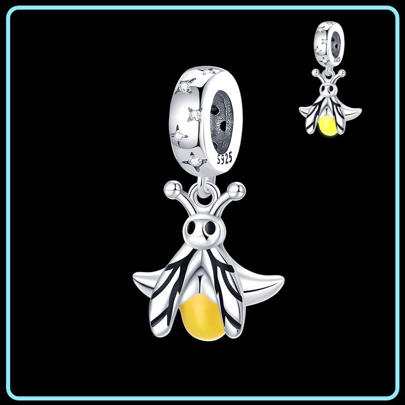 Copper Glow In The Dark Firefly Dangle Charms Fit Original Brand Bracelet And Necklace Jewelry Making Gift