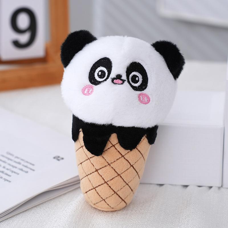 

Panda Plush Sweet With Ice Cream Cone Keychain Filled With Pp Cotton Soft Huggable And