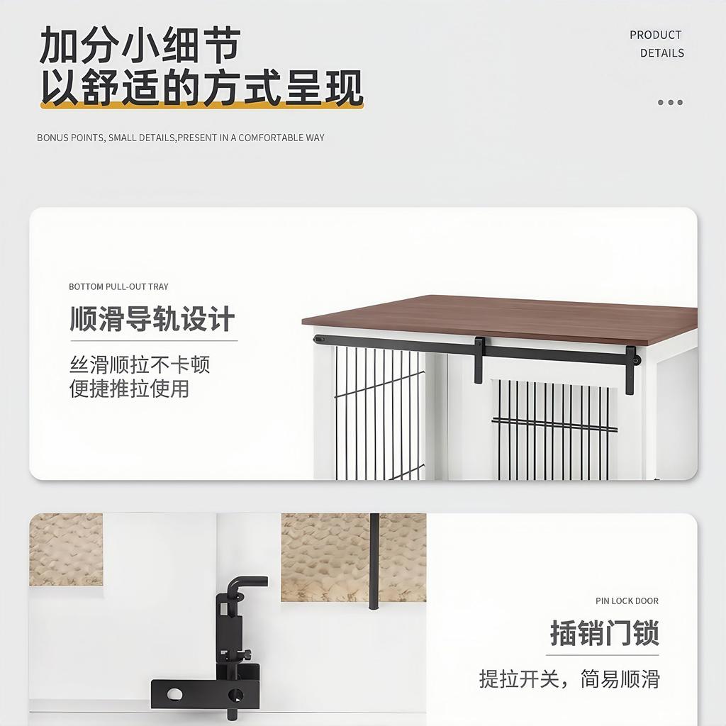 Sliding door dog cage High-end furniture Wind pet cage Medium and large dog house for side herding Golden Retriever