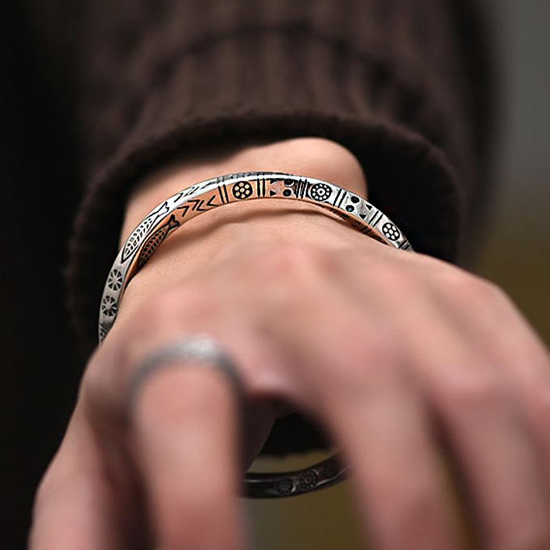 Retro Mobius Strip Totem Bracelet For Men Zinc Alloy Color Punk Gothic Rock Hiphop Adjustable Bracelet Biker Accessories Unisex Gift