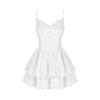 Pure Desire Wind Fairy Small White Dress Korean Waist Design Splicing Lace Off the Shoulder Sleeveless High-end Sexy Skirt Woman