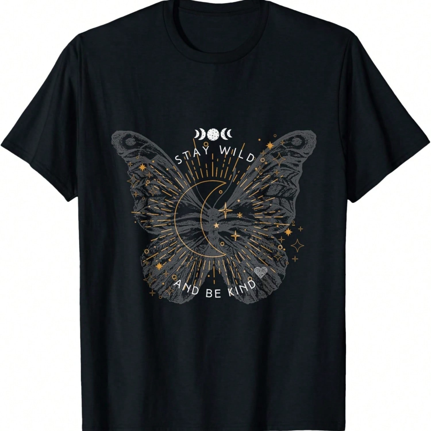 BoHo Butterfly Moon Phase Be Kind Moonchild Cottagecore Chic T-Shirt S разноцветный