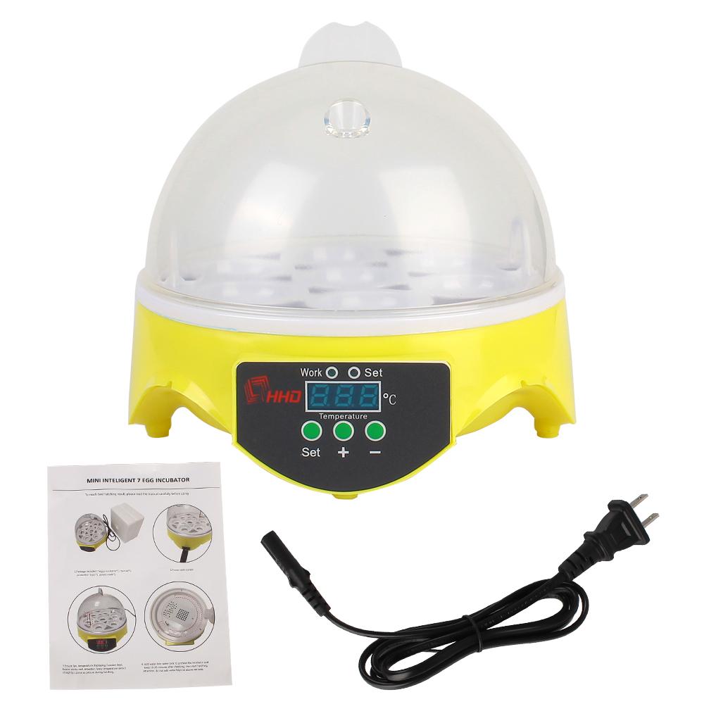 

7 Egg Mini Egg Incubator Poultry Incubator Brooder Adjustable Digital Temperature for Chicken Duck Bird Pigeon Farm Hatchery