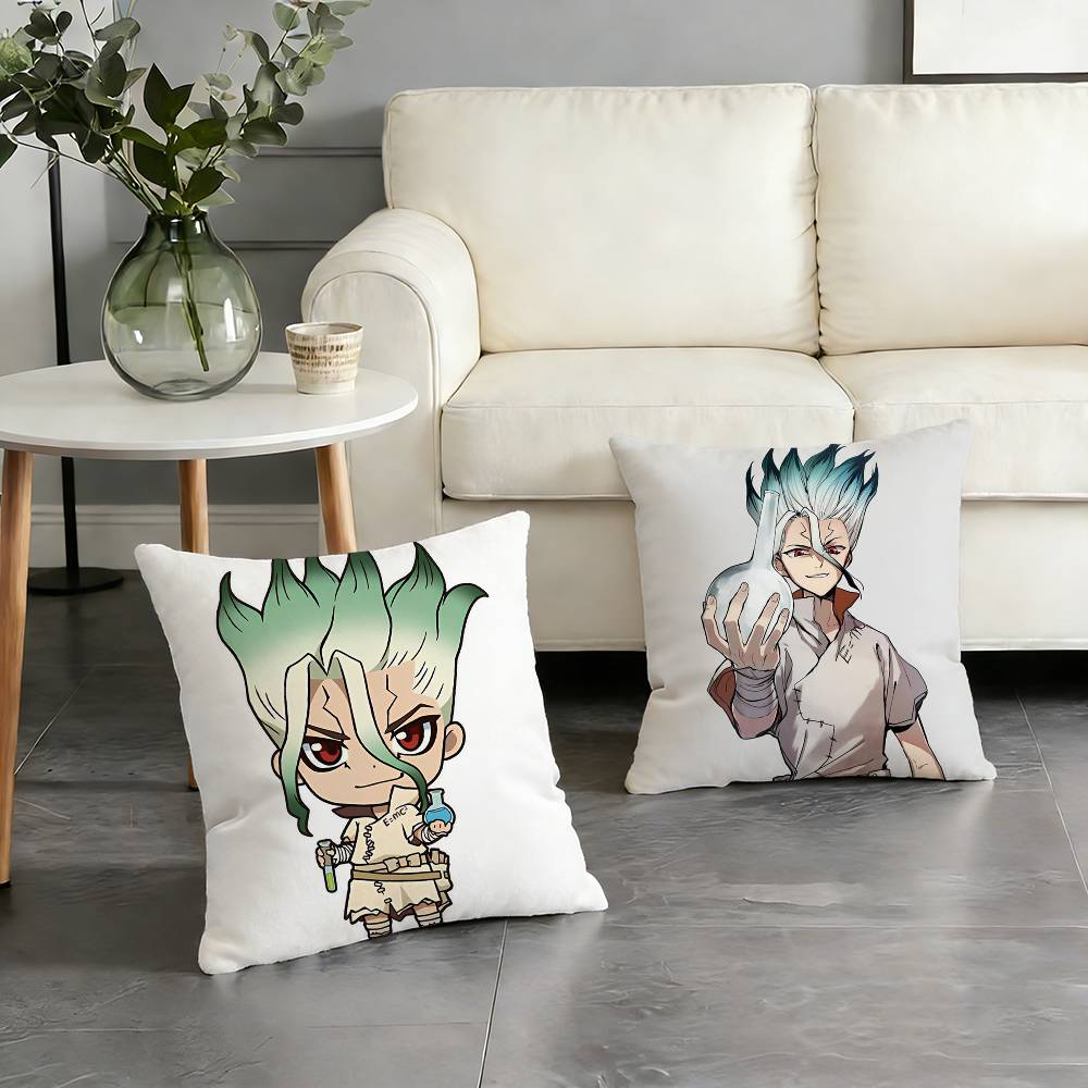 Anime D-Dr. Stone Pillow Case Pattern Printed Pillowcase For Living Room Sofa Cushion Cover