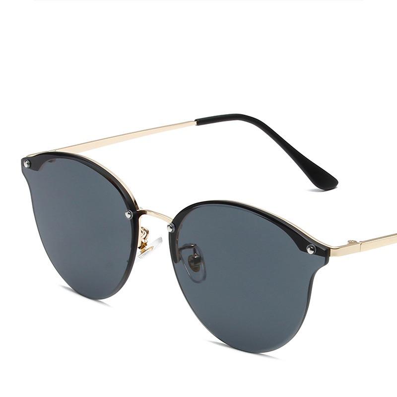 Óculos de sol estilo olho de gato feminino clássico não polarizado, óculos leves sem aro de metal, óculos antirreflexo para viagem