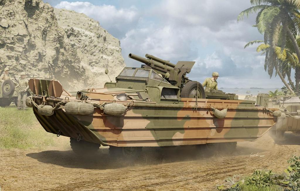 I Love Kit GMC Амфибийная гаубица Пластиковая модель ILK63540 1/35 DUKW-353 Машина/105мм